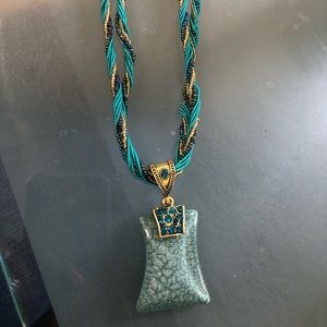 Costume necklace. Beautiful aqua marine colors.